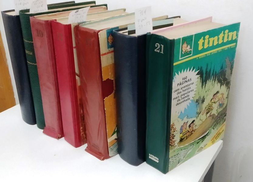 Livros TinTin encadernados capa dura vários anos