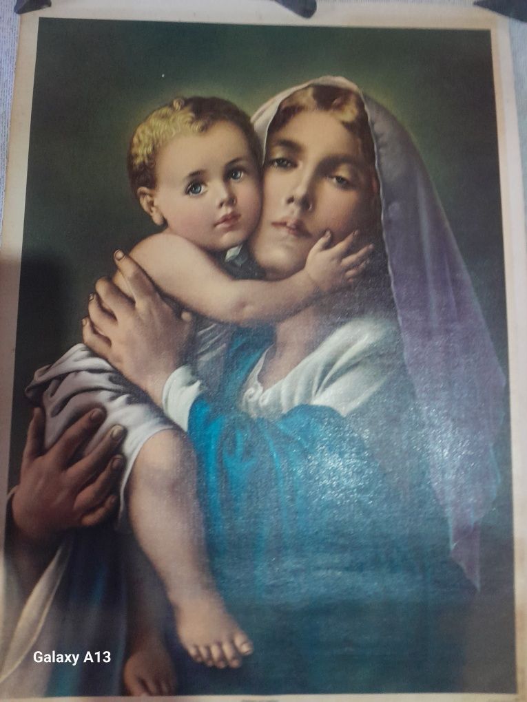 Vendo pintura da Nossa Senhora