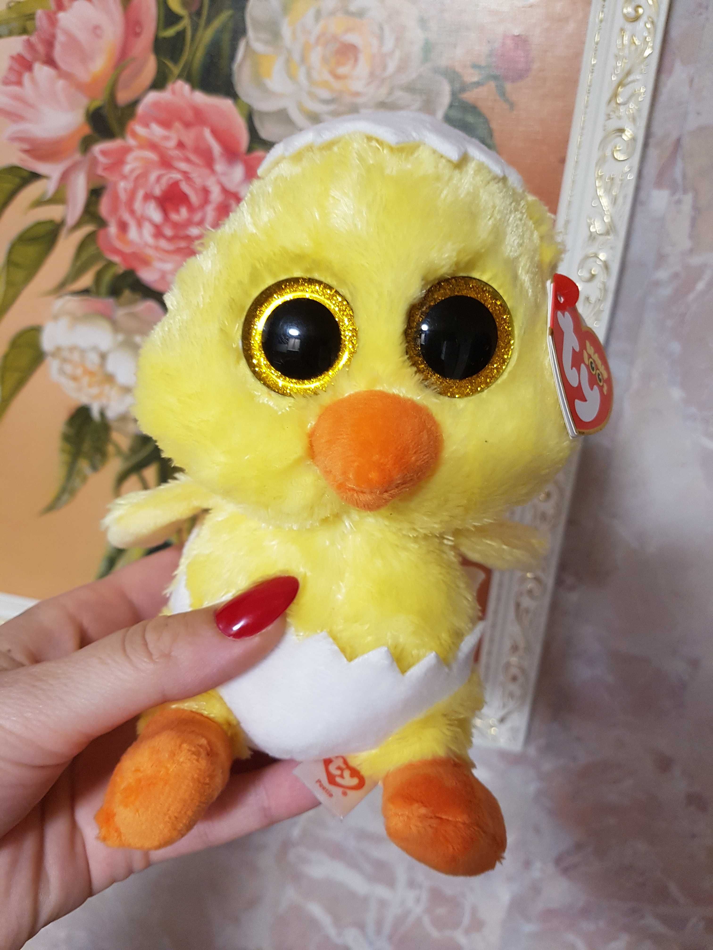 Ty Beanie Boos глазастик милый цыплёнок в скорлупе PEETIE 15 см