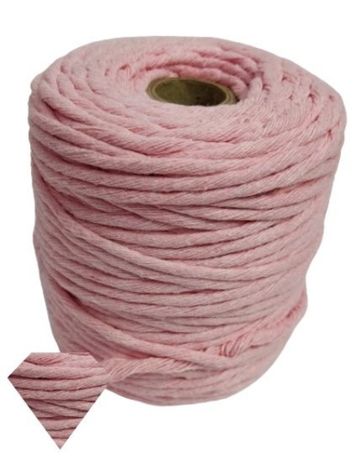 Sznurek bawełniany do Makramy Róż pink 5 mm 100m