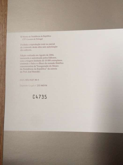 LIVRO de Selos CTT - Museu da Presidência da República