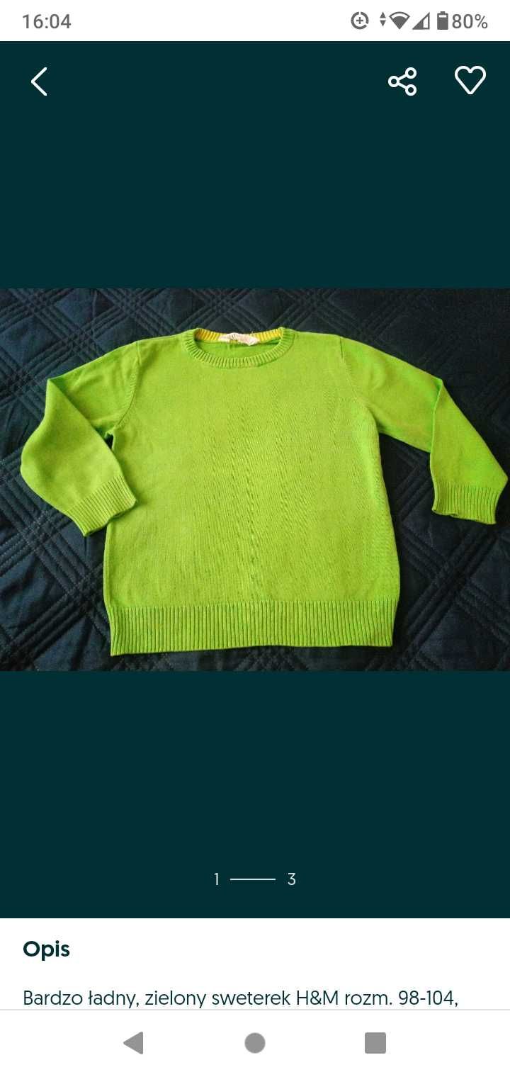 Sweter dla chłopca rozm 98/104 H&M