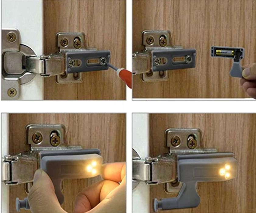 Lampki led do zawiasów szafki