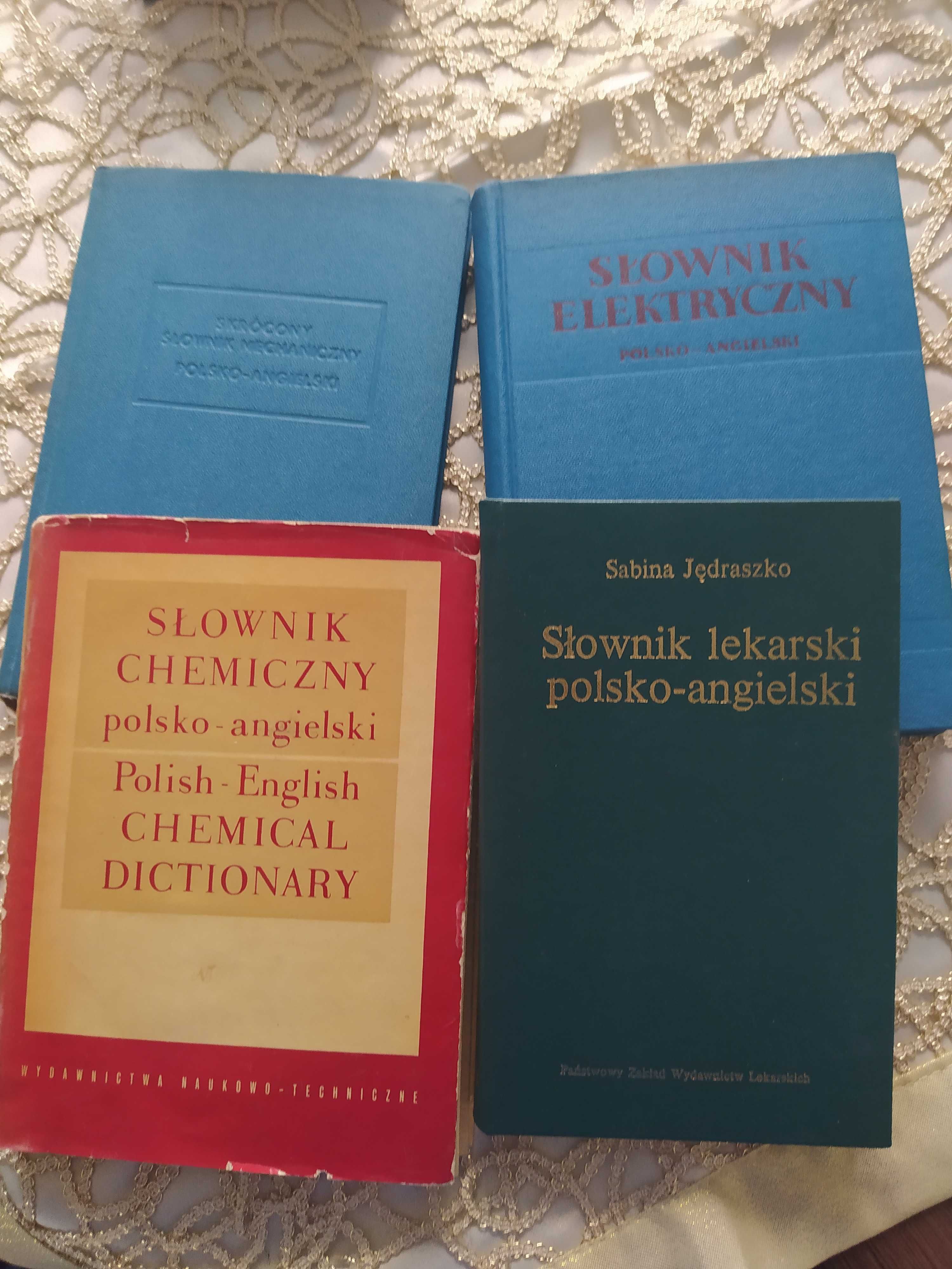 Słowniki polsko- angielskie-4szt. lekarski, elektryczny