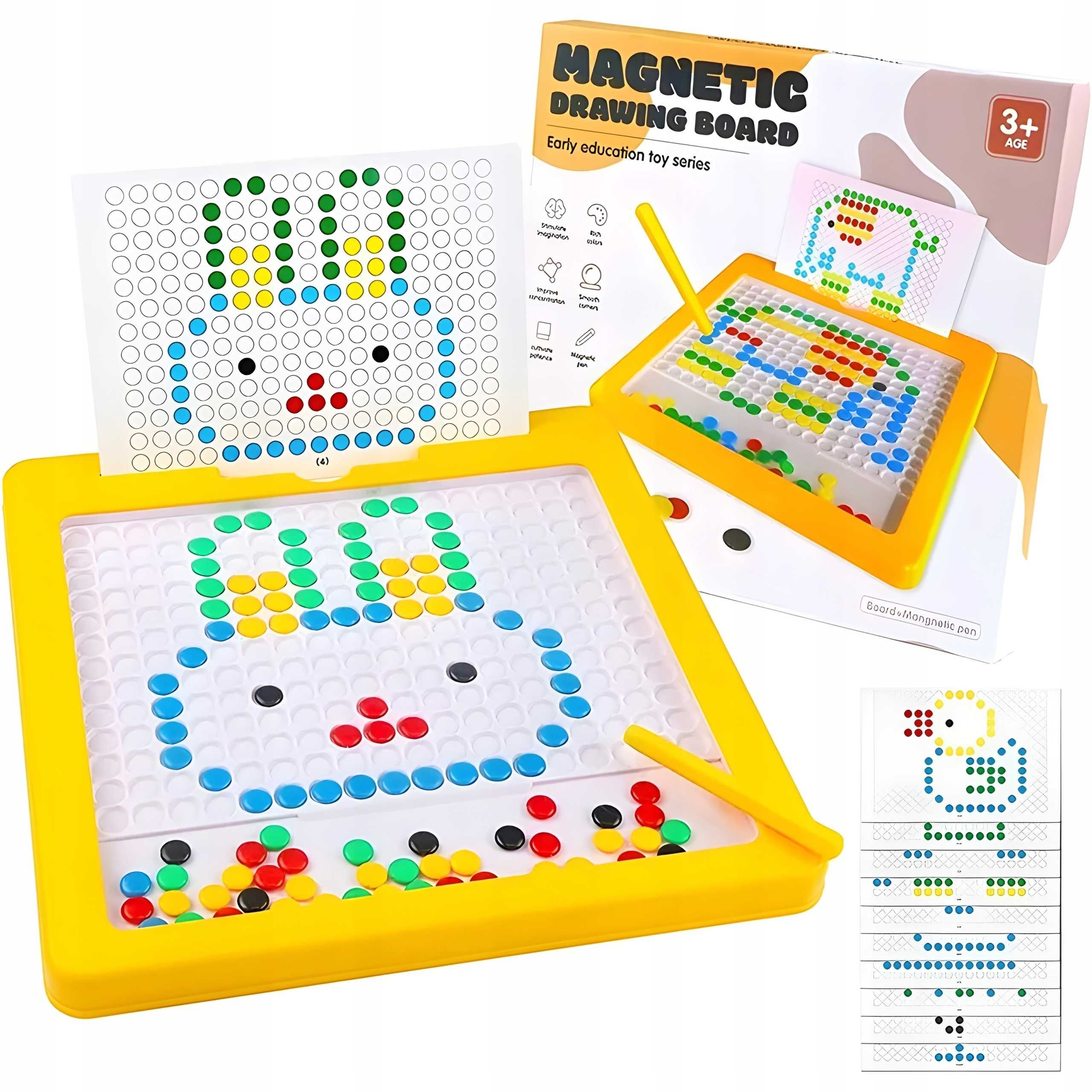 TABLICA MAGNETYCZNA  Montessori dla Dzieci Klocki Magnetyczne + Pisak