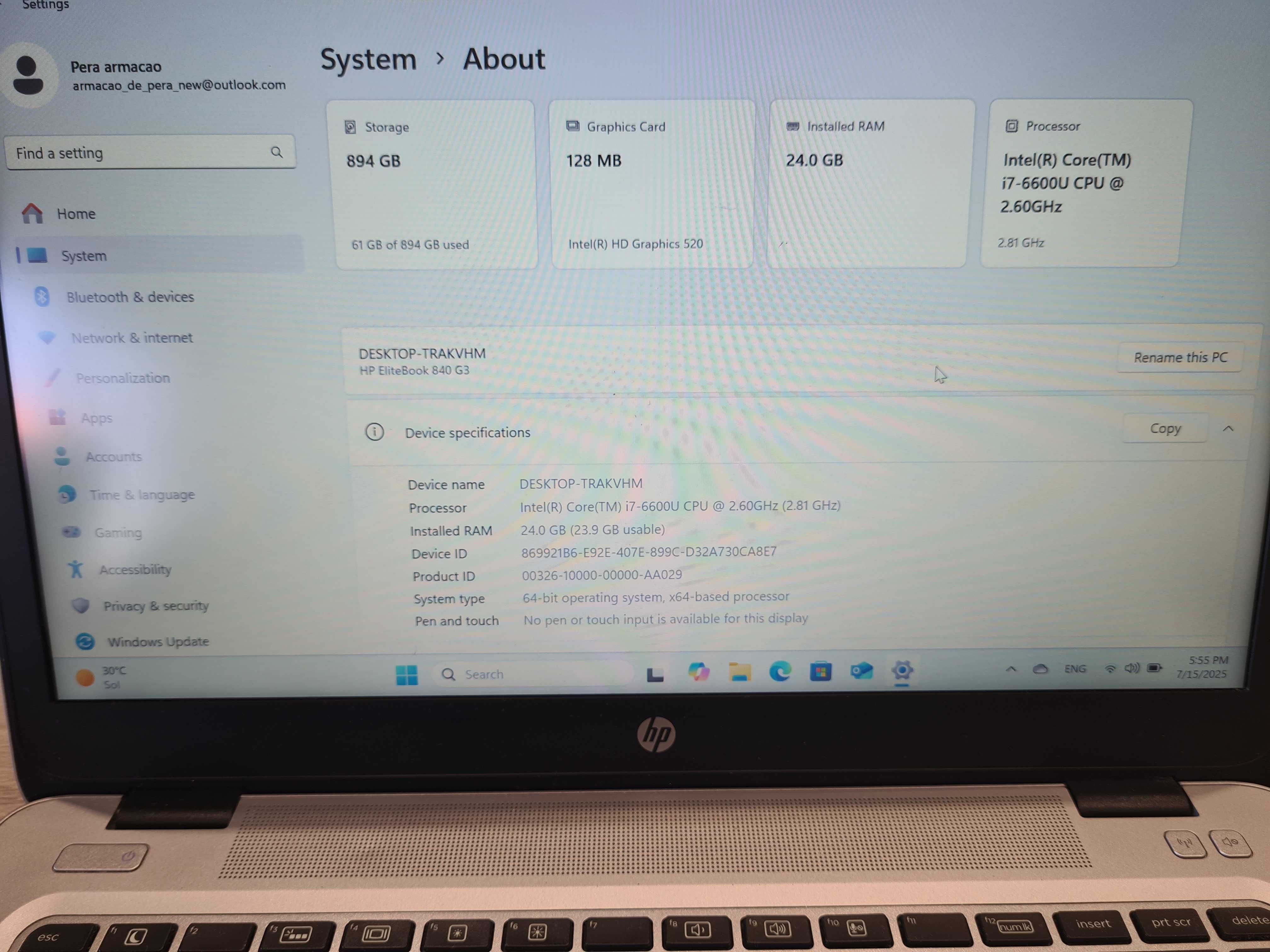 HP EliteBook 840 G3  - 14" | i7 - 6600U  | 1TB SSD | 24GB RAM | Win 11
