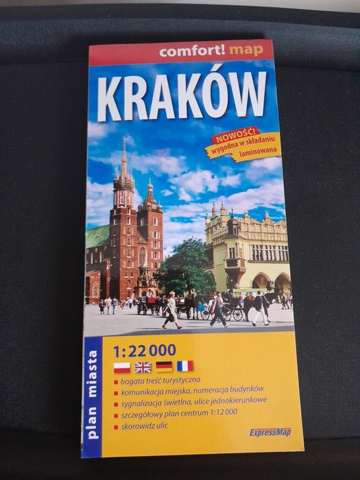 Mapa miasta Kraków laminowania