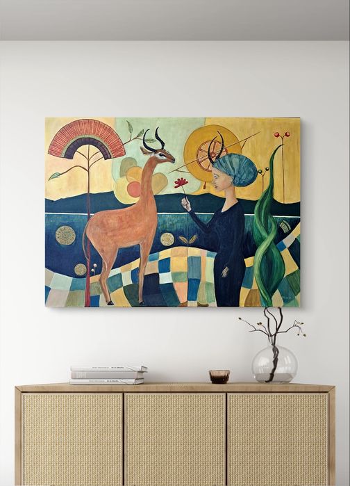 "W-naturzenie", obraz akrylowy na płótnie, surrealizm