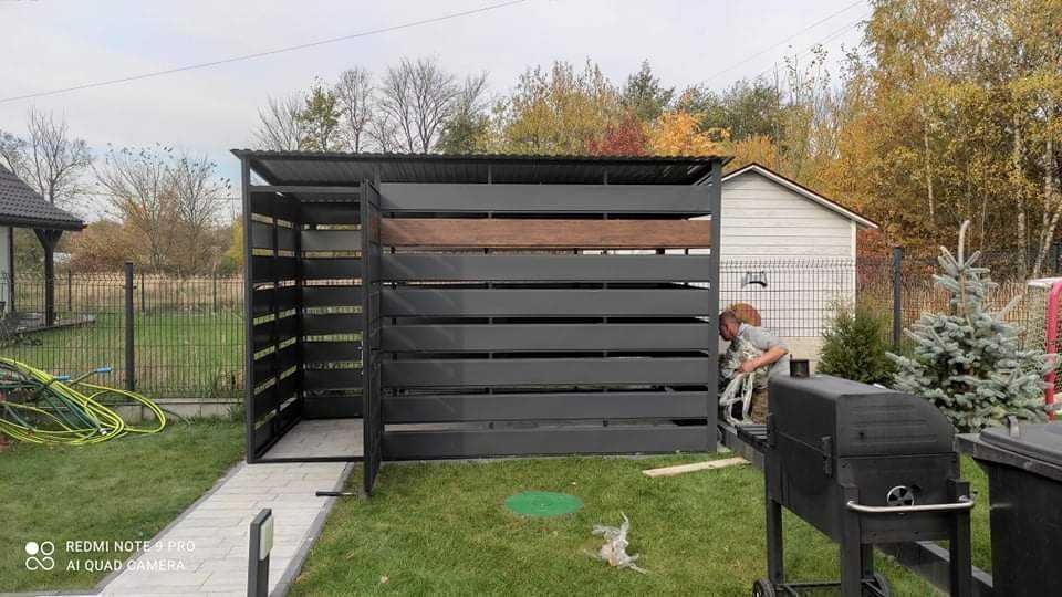 Wiaty Śmietnikowe na wymiar, Zabudowa koszy, Altana Schowek PRODUCENT