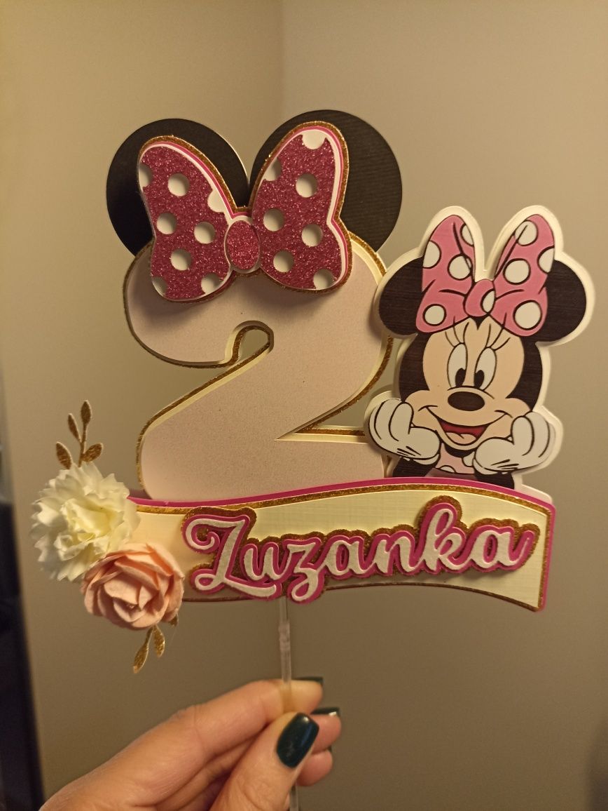 Topper na tort 2 latka Zuzanka Myszka Minnie