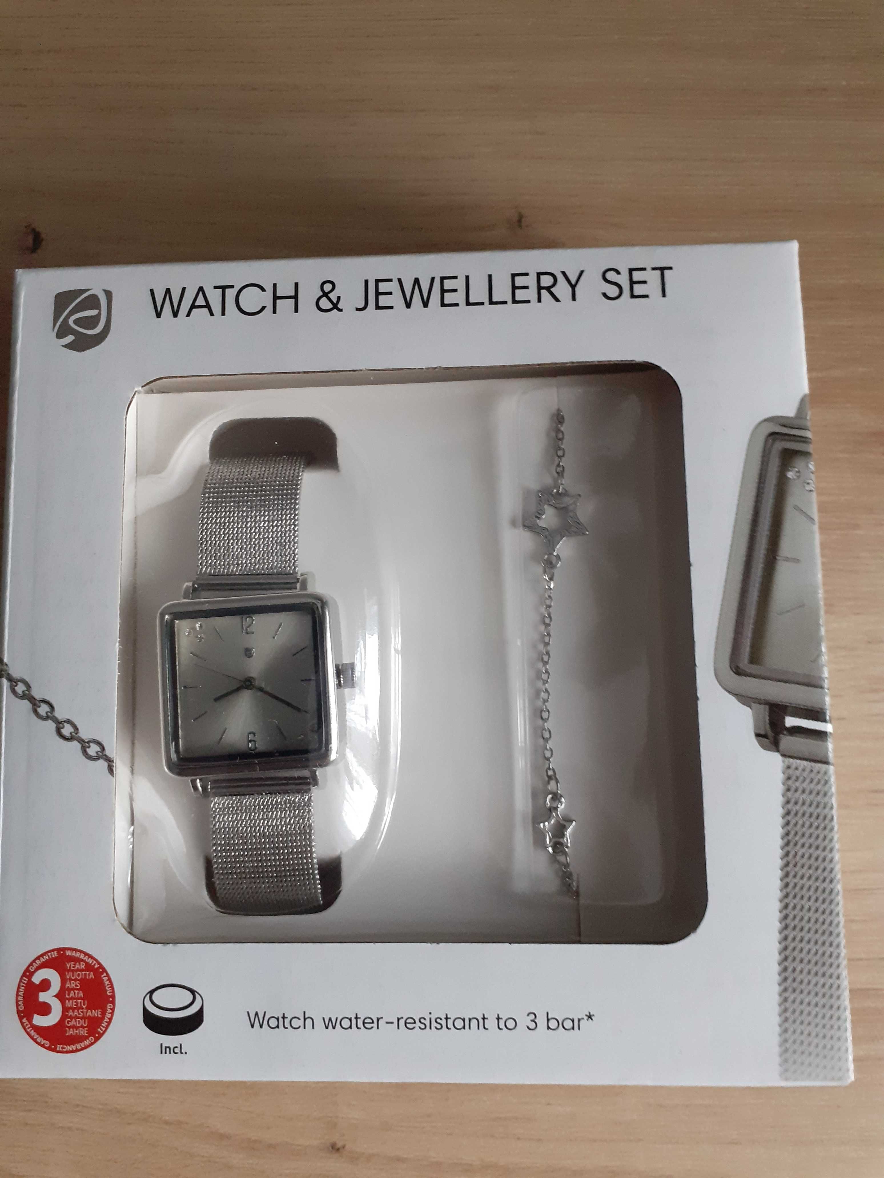 Zegarek i ozdobna bransoletka w komplecie