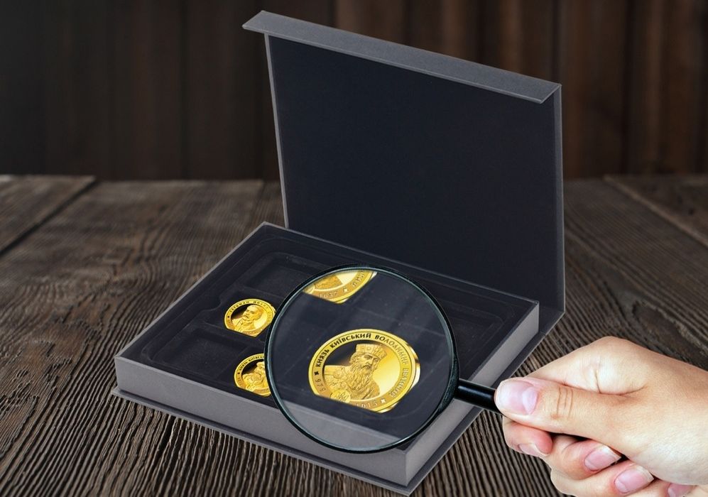 Монета з сертифікатом! Володимир Великий. Вкрита чистим золотом! Пруф.