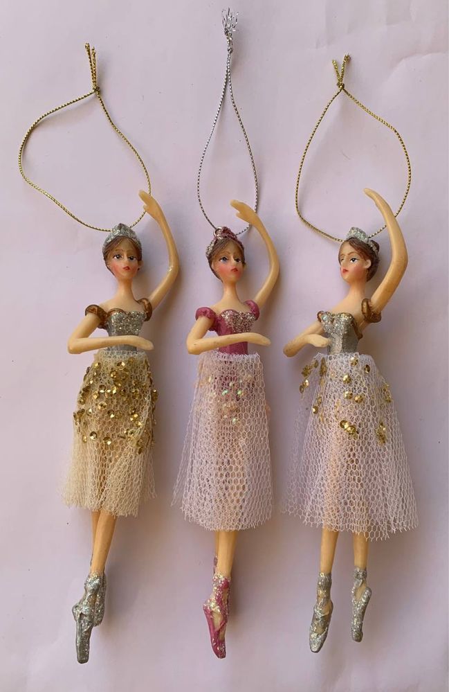 Игрушка коллекционная балерина на ёлку, набор за 600 грн