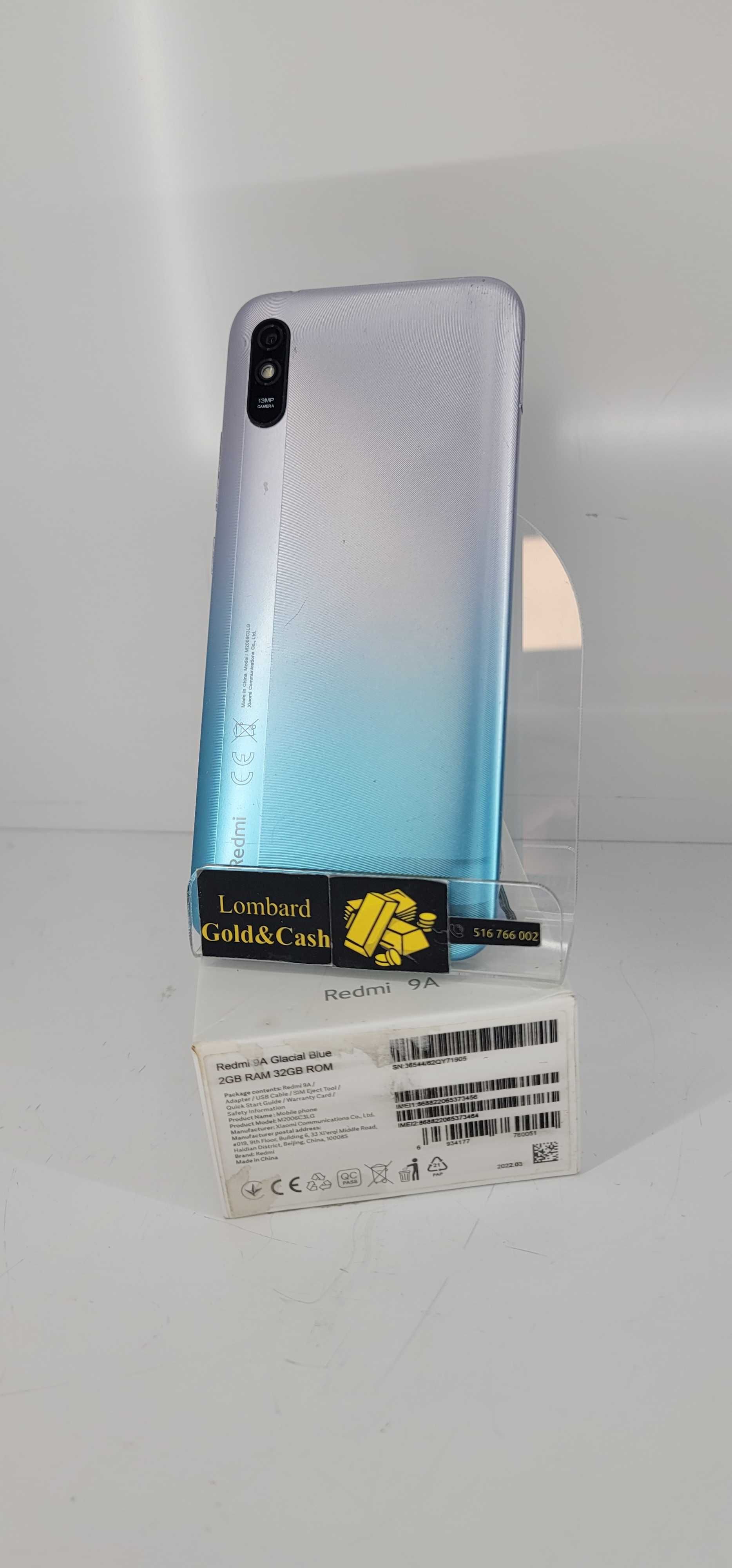 Redmi 9A 2GB/32GB Glacial Blue Ładowarka Kabel Micro Usb Pudełko