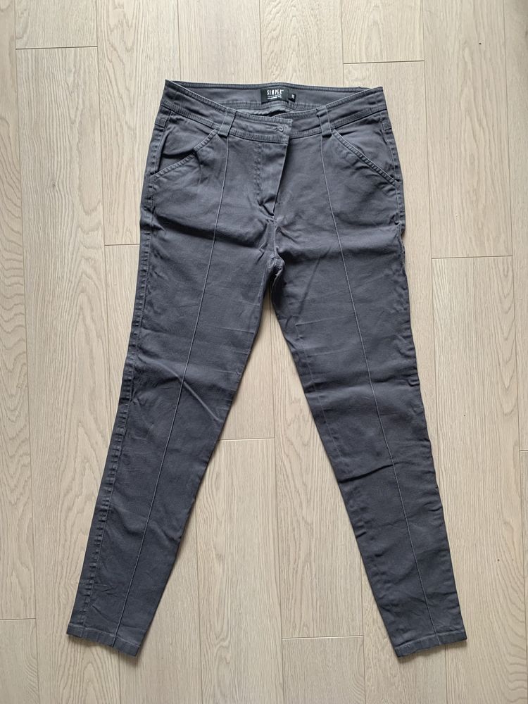 Szare spodnie rurki Simple M 38