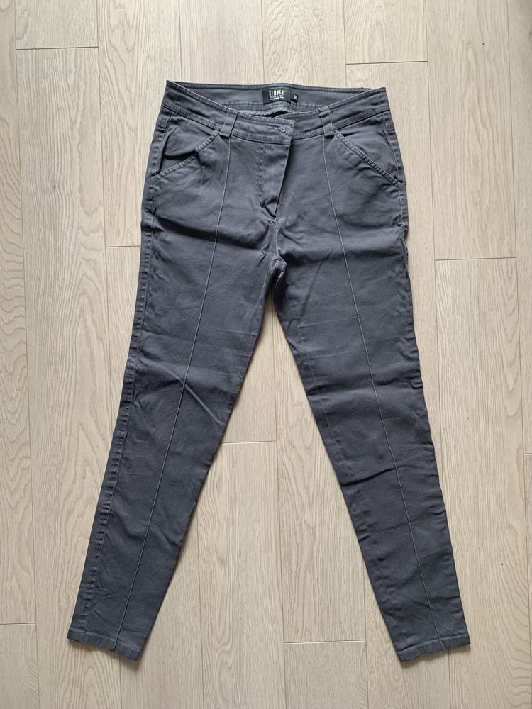 Szare spodnie rurki Simple M 38