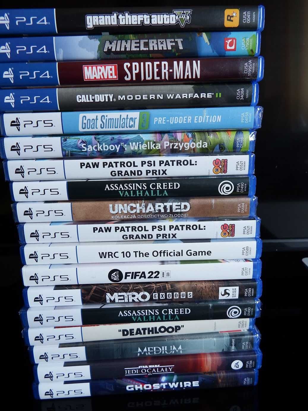 GRY PS4 PS5 Sackboy Valhalla WRC JEDI GTA minecraft Deadloop COD MW2