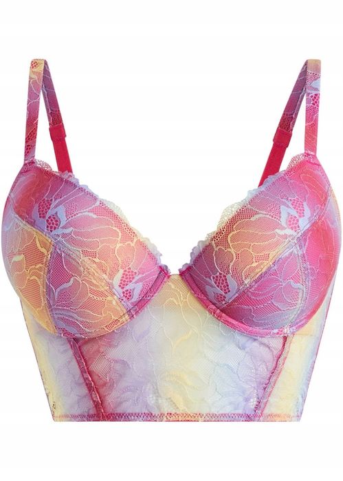 B.P.C biustonosz bralette przedłużony-top z fiszbinami kolorowy r.95B