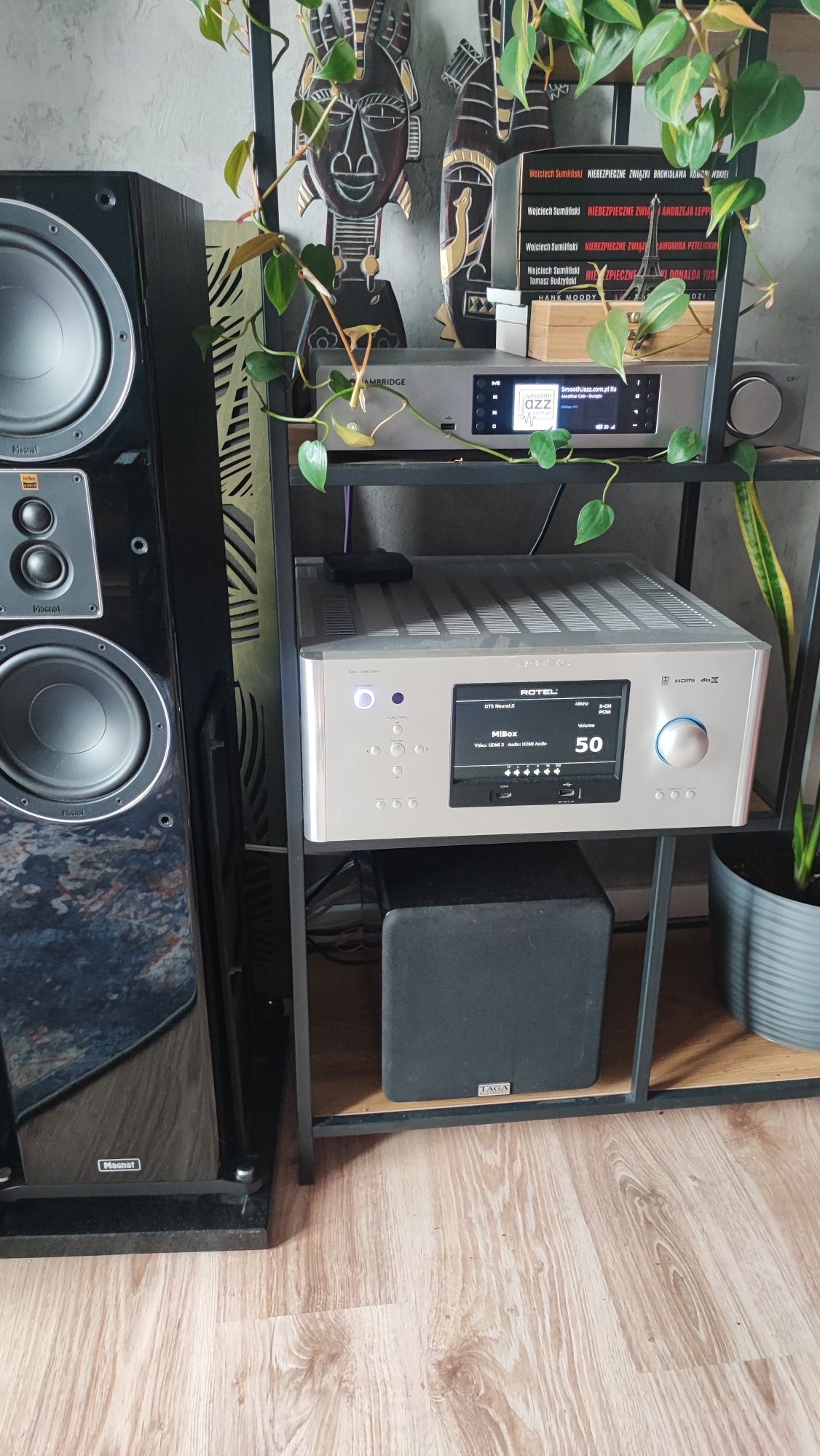 Amplituner Rotel RAP-1580 MK II DIRAC pilot mikrofon karton dowod zaku