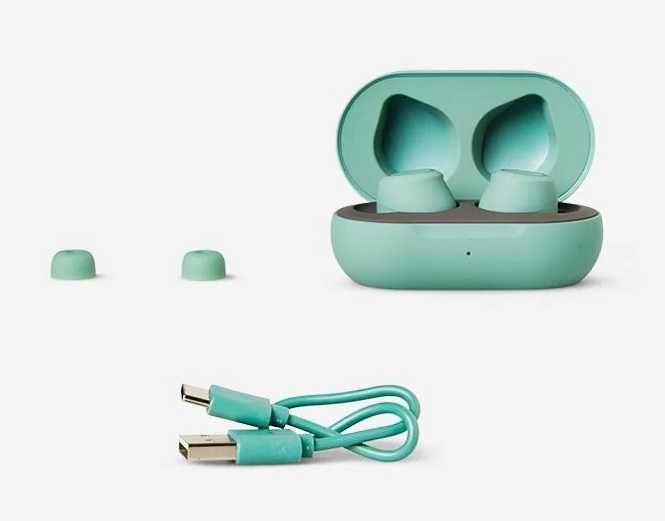 Słuchawki douszne zielone bezprzewodowe bluetooth - Flying Tiger NOWE