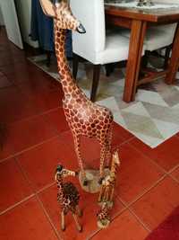 4 girafas africanas em madeira