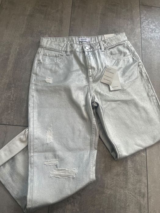 Spodnie Jeans Srebrne Reserved roz.36 NOWE