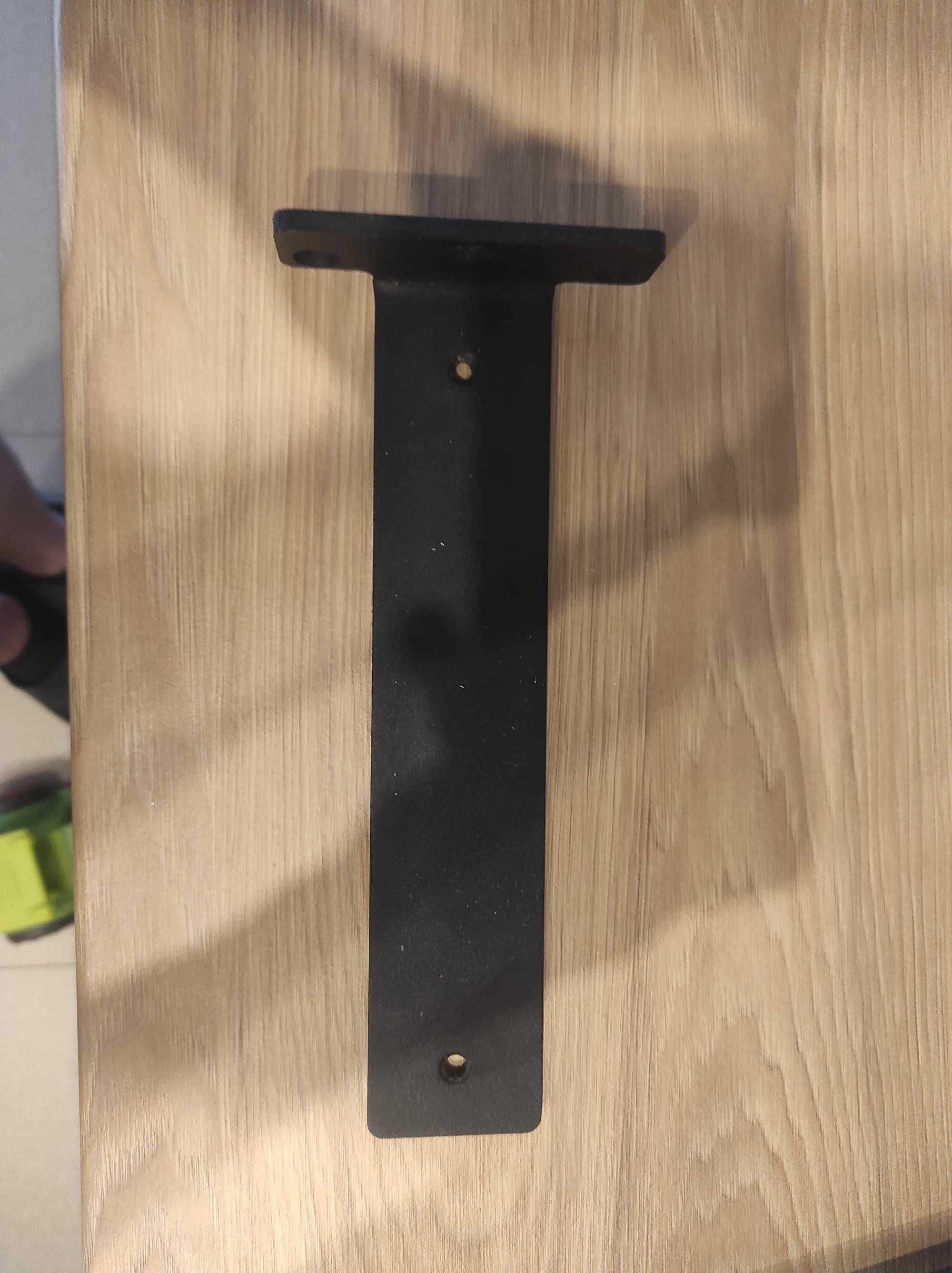Wspornik półki drewnianej typ T 25 cm czarny
