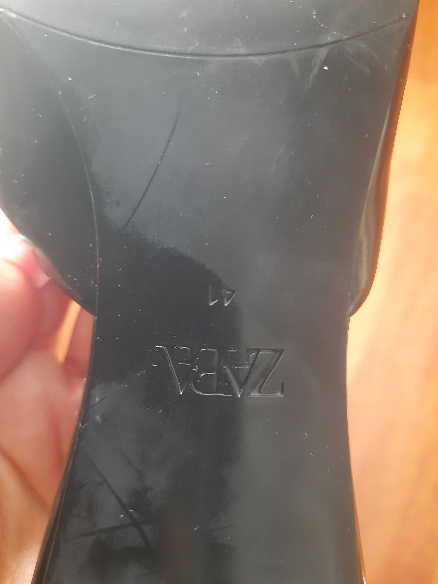 Czarne klapki mule na obcasie Zara 41