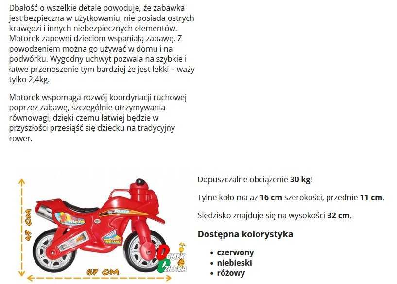 Motorek jeździk biegowy KRK Wieliczka STAN IDEALNY