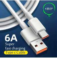 Kabel USB-C 6A - SuperCharge 66W Huawei Oppo Samsung Redmi OnePlus LG