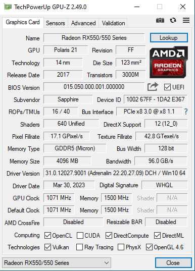 Komputer mini itx Ryzen 3 RX 550 SSD DDR4