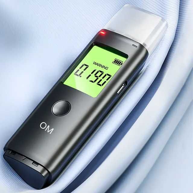 Profesjonalny alkomat na USB - Ładowarka - 5 ustników - Duży ekran