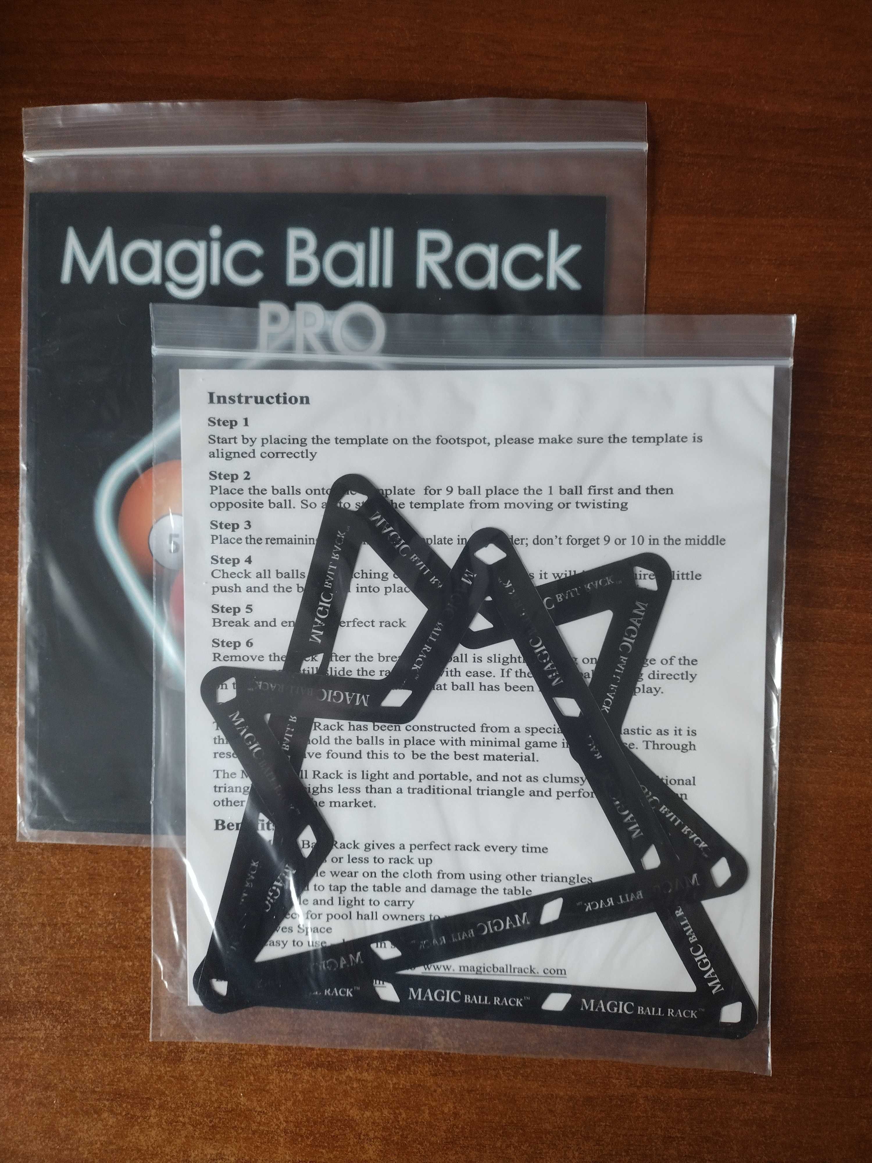 Oryginalne szablony Magic Ball Rack do ustawiania bil 9/10 czarne