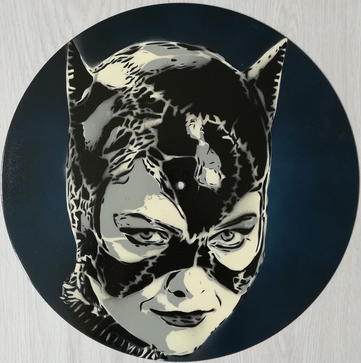 Joker Joaquin Phoenix /Heath Ledger pintura original em disco de vinil