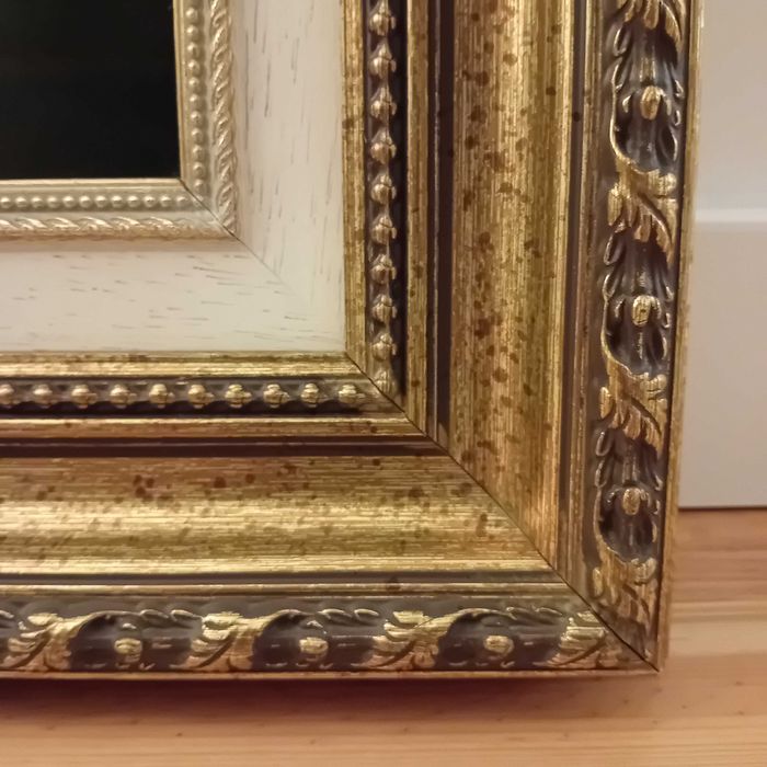 Quadro com pintura a óleo com natureza-morta de flores em esmalte