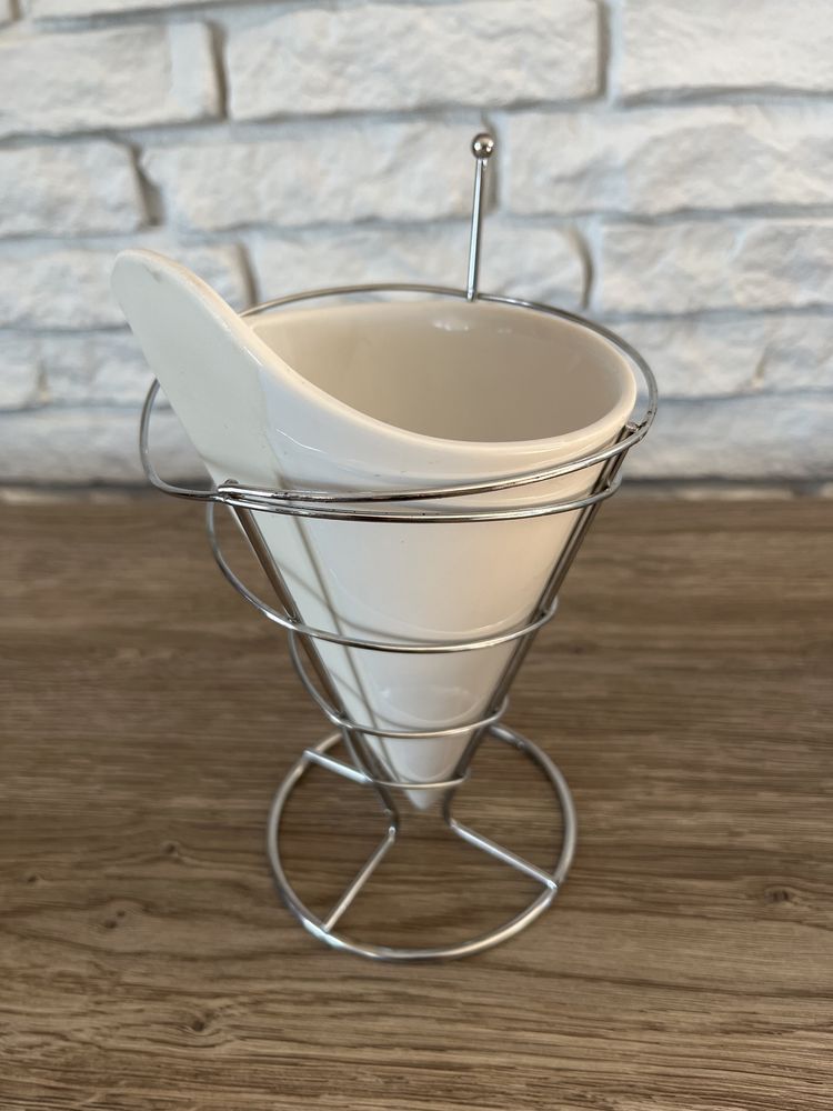 Rożek do frytek porcelanowy
