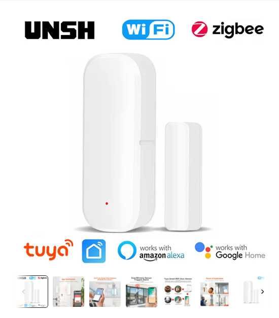 Tuya ZigBee / WiFi Детектор дверей, вікон, сигналізації для Smart Life