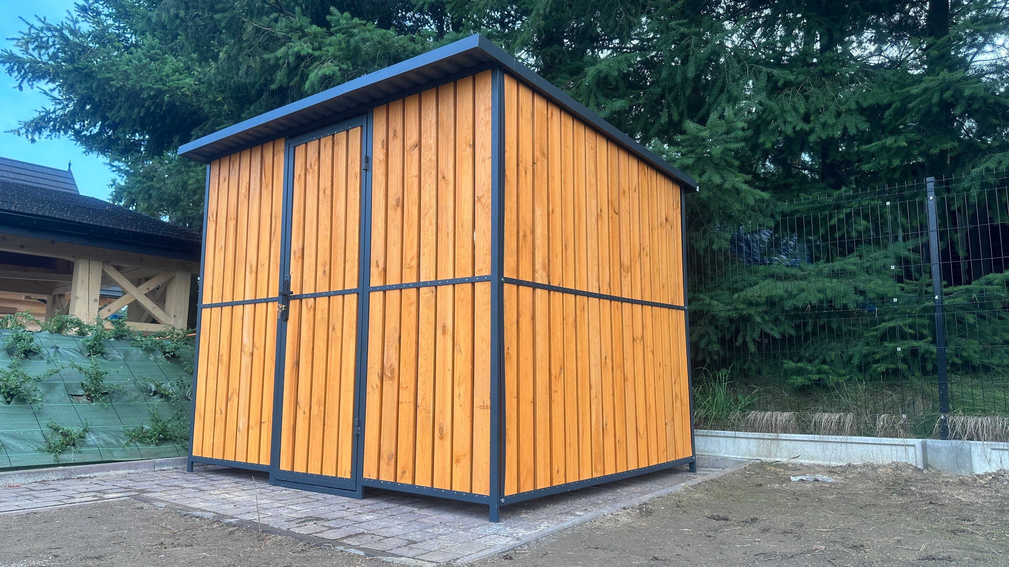 Wiata na kosze, magazyn wiata śmietnikowa segregacja śmieci zadaszenie