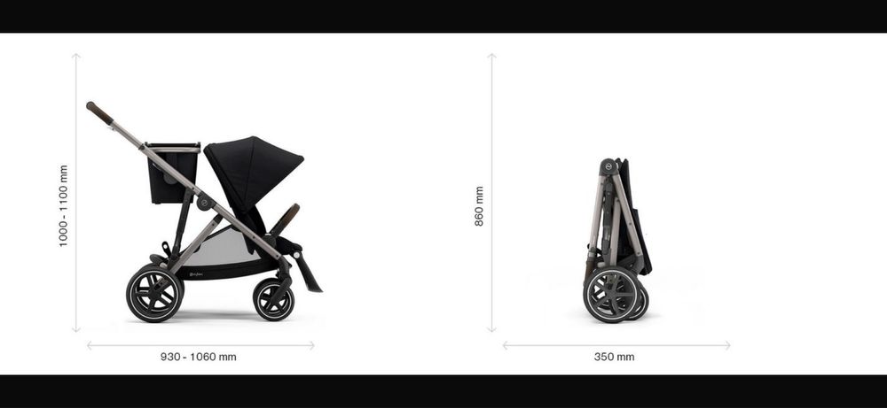 Carrinho duplo gemeos CYBEX  Gazelle S + Cesto: Como novo!