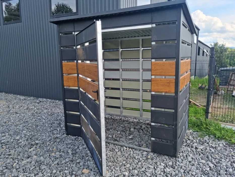 Śmietnik, wiata śmietnikowa, altana panelowa, schowek na rowery