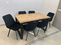 (76) Stół rozkładany loft + 6 krzeseł, okazja nowe 2049 zł