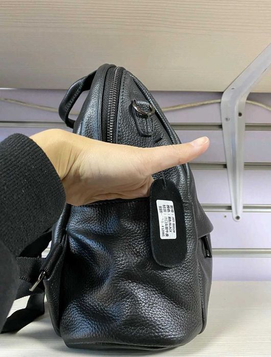 Фото реальні! Зручний шкіряний рюкзак жіночий чорний