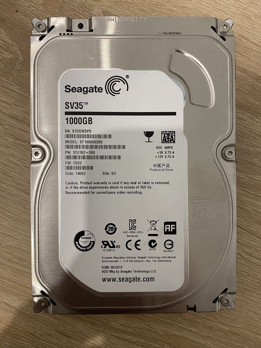 Dysk twardy Seagate SV35 1TB SATA 6G 7.2K 3,5"