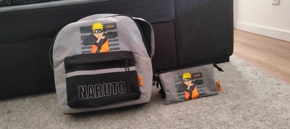 Mochila escolar e estojo Naruto