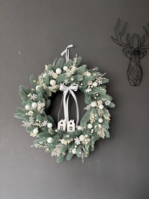 Wianek świąteczny na drzwi, wianek bożonarodzeniowy, wieniec na drzwi