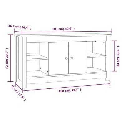 vidaXL Szafka pod TV, miodowy brąz, 103x36,5x52 cm, drewno sosnowe