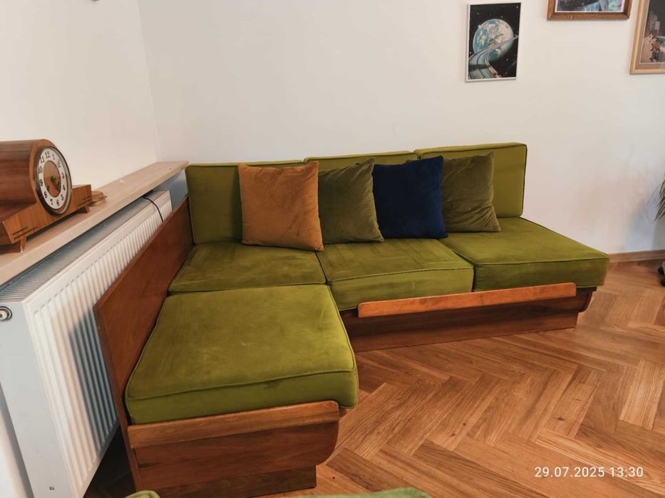 Wyjątkowa Kanapa narożnik vintage retro lata 60-te po renowacji