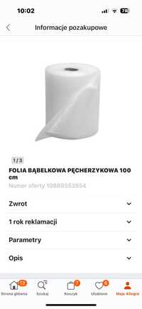 Folia bąbelkowa ochronna 100 cm