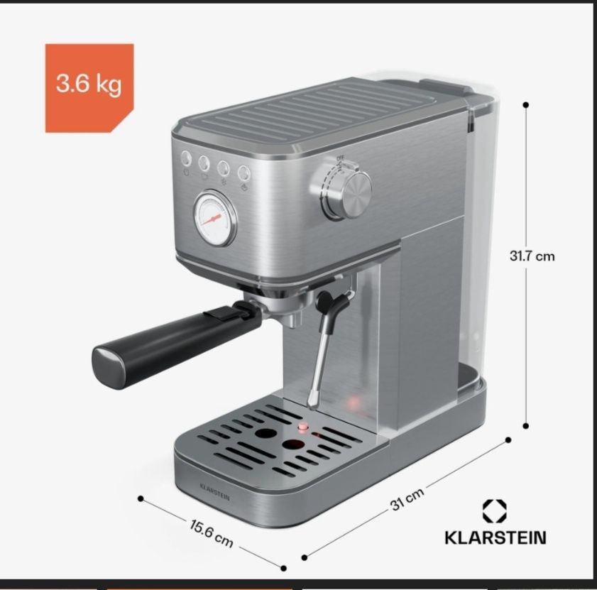 Кавоварка рожкова Klarstein SteelPresso 10046327