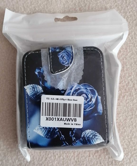 Etui z klapką na magnes do Samsung Z Flip 4 niebieska róża